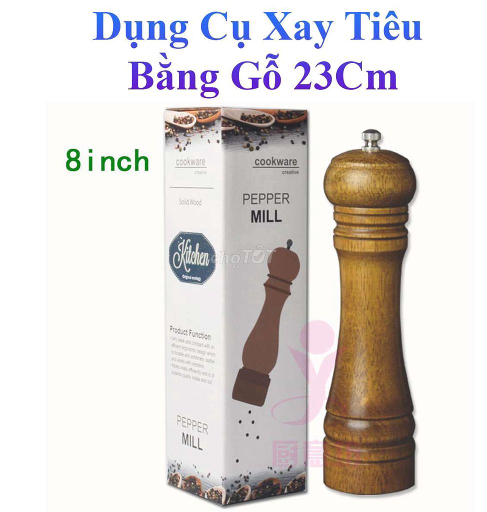 Dụng cụ xay tiêu bằng gỗ tiện lợi