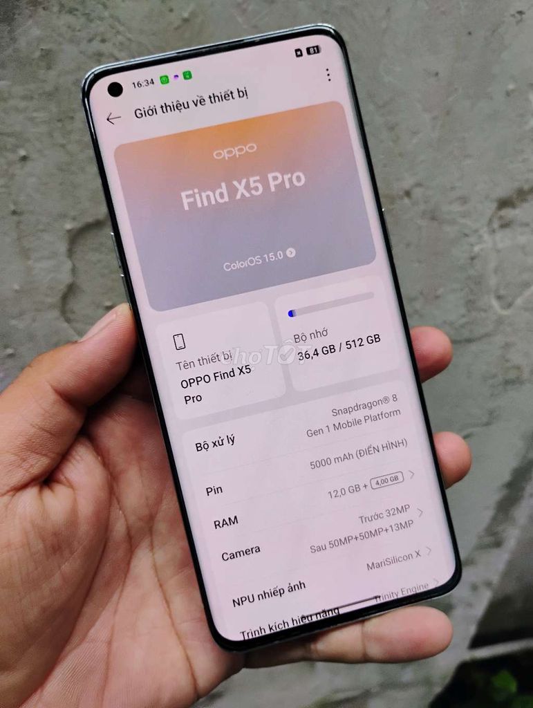 Oppo Find X5 Pro ram 12gb/512gb máy 97%