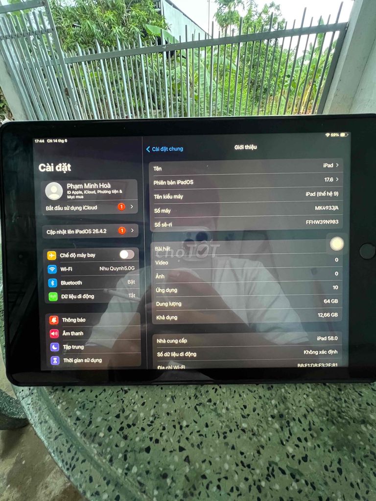 Apple iPad Gen 9 64GB Máy tính bảng. Mua bán Máy tính bảng tại Huyện Thống Nhất Đồng Nai được đăng bởi Hoà Phạm hình 1