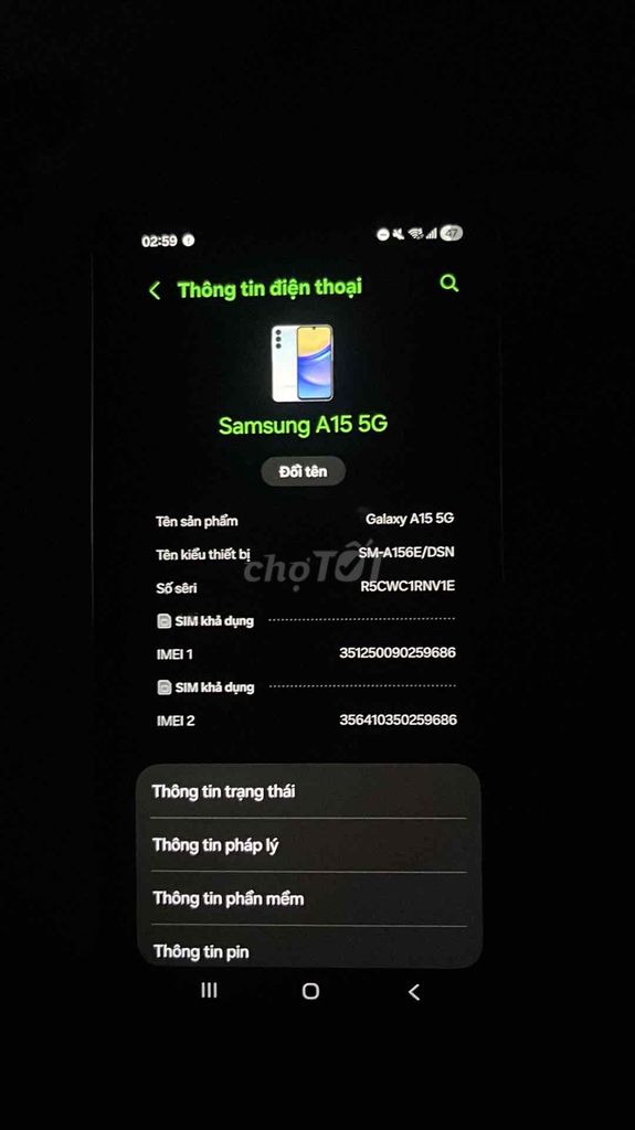 Samsung A15 5G Trắng Đã sử dụng. Mua bán Điện thoại tại Quận Tân Bình Tp Hồ Chí Minh được đăng bởi Nguyễn Như hình 1