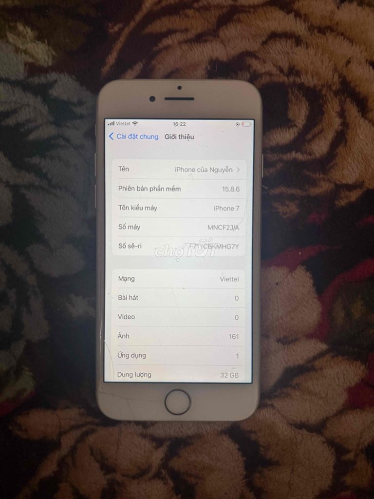 Apple iPhone 7 32GB Trắng Nứt kính. Mua bán Điện thoại tại Quận Đống Đa Hà Nội được đăng bởi Nguyễn Việt Dũng hình 1