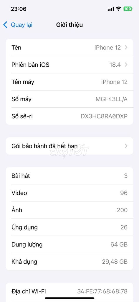 Apple iPhone 12 64GB. Mua bán Điện thoại tại Quận Hai Bà Trưng Hà Nội được đăng bởi Thang hình 1