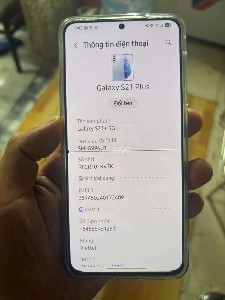 Samsung Galaxy S21 Plus 128GB Đen. Mua bán Điện thoại tại Quận Hải Châu Đà Nẵng được đăng bởi kendy hình 1