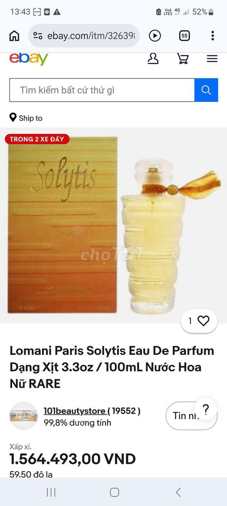 Lomani Solytis Nữ 1996 Hoa cỏ Gỗ. Mua bán Nước hoa tại Huyện Bình Chánh Tp Hồ Chí Minh được đăng bởi Dương Thị Linh Phương hình 1