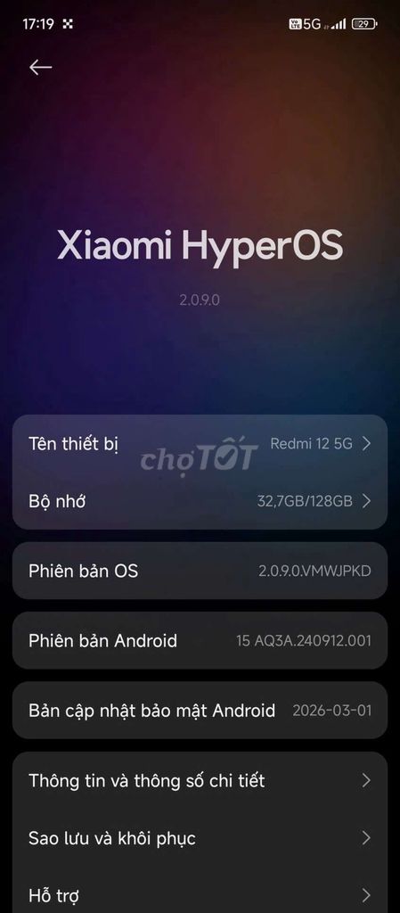 Xiaomi Redmi 12 5G 128GB Xanh nhạt. Mua bán Điện thoại tại Quận Gò Vấp Tp Hồ Chí Minh được đăng bởi Nguyen Bee hình 1