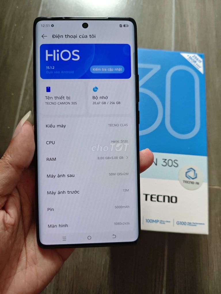 Tecno Camon 30S 256GB Đen full hộp . Mua bán Điện thoại tại Quận Hải Châu Đà Nẵng được đăng bởi Tú Anh hình 1