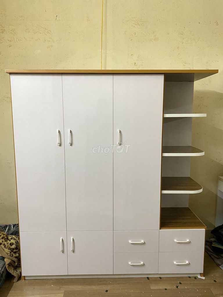Tủ quần áo Nhựa Đài Loan 180x163x50cm Trắng, Nâu. Mua bán Tủ, kệ gia đình tại Quận Cầu Giấy Hà Nội được đăng bởi Nội thất nhựa Hà Nội  hình 1