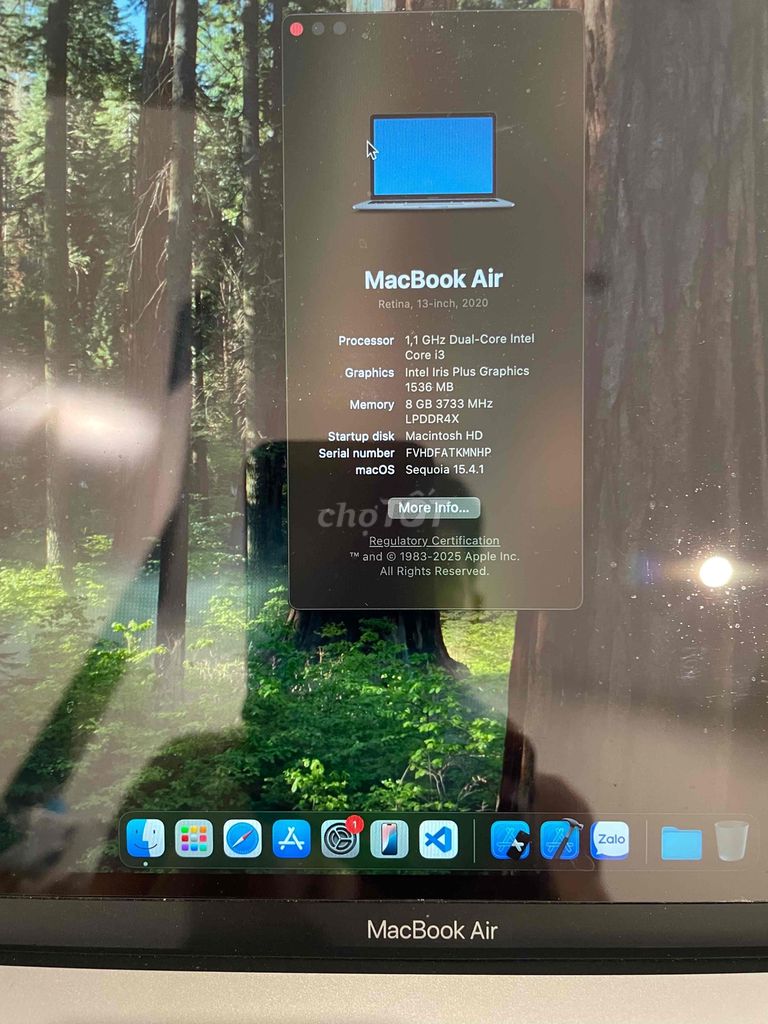 mb air 2020 8/256 icloud chính 9, full chức năng. Mua bán Laptop tại Thành phố Thủ Đức Tp Hồ Chí Minh được đăng bởi iphone hình 2