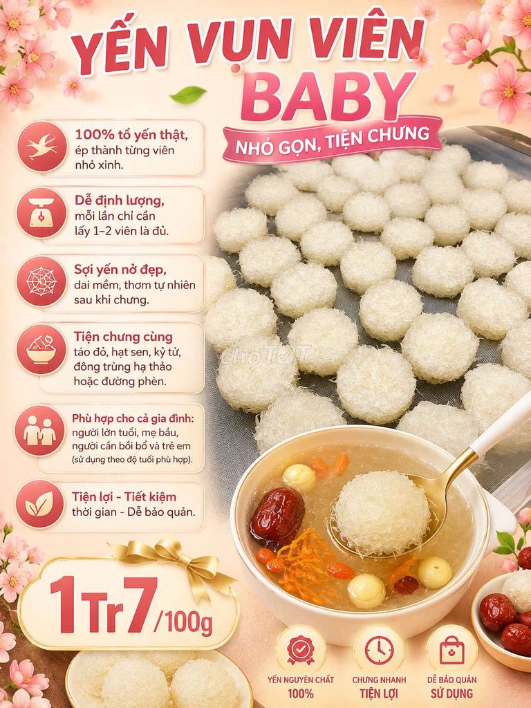 YẾN VỤN VIÊN BABY. Mua bán Đồ ăn, thực phẩm và các loại khác tại Huyện Bình Chánh Tp Hồ Chí Minh được đăng bởi HỒNG ÂN YẾN hình 1