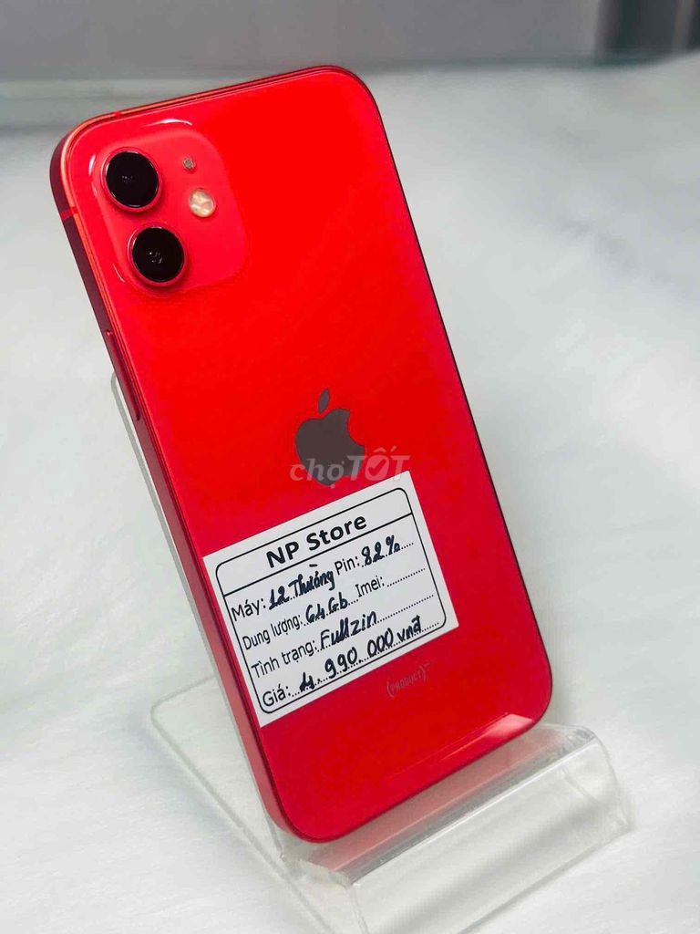 Apple iPhone 12 64GB Đỏ 99% Máy đẹp keng -. Mua bán Điện thoại tại Quận Ninh Kiều Cần Thơ được đăng bởi NP Store hình 1