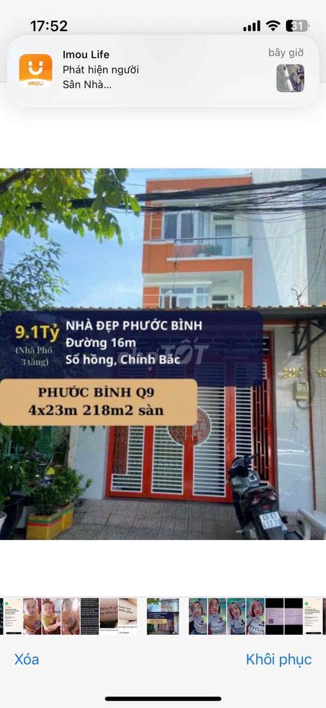 nhà mặt tiền phước bình 218m2 khu dân cư an ninh, giấy tờ chính chủ