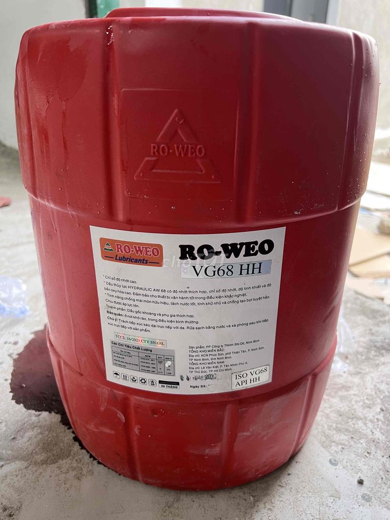 Dầu thủy lực RO-WEO VG68 HH 18 lít. Mua bán Đồ chuyên dụng, Giống nuôi trồng tại Quận Hai Bà Trưng Hà Nội được đăng bởi Vu Sang hình 1