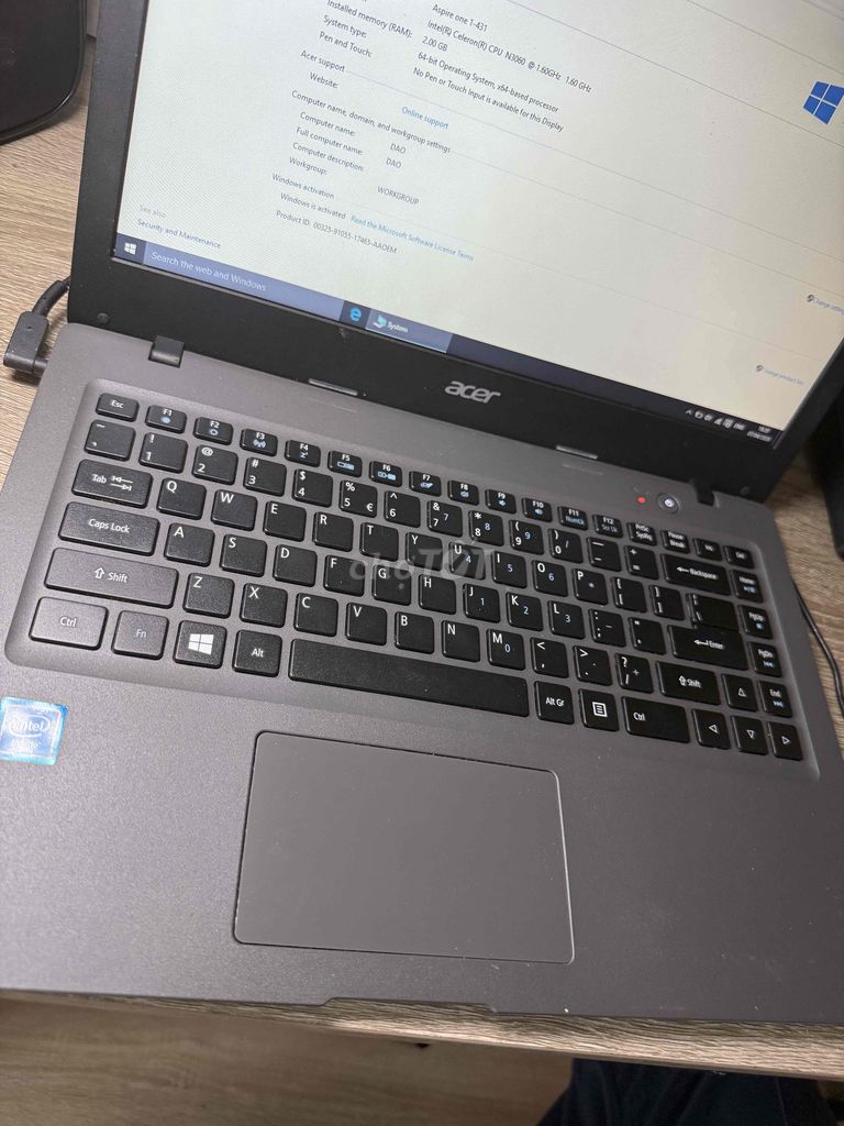 Acer Aspire One 1-431 N3060 2GB/32GB. Mua bán Laptop tại Quận Bình Thạnh Tp Hồ Chí Minh được đăng bởi Hoang Quang hình 1