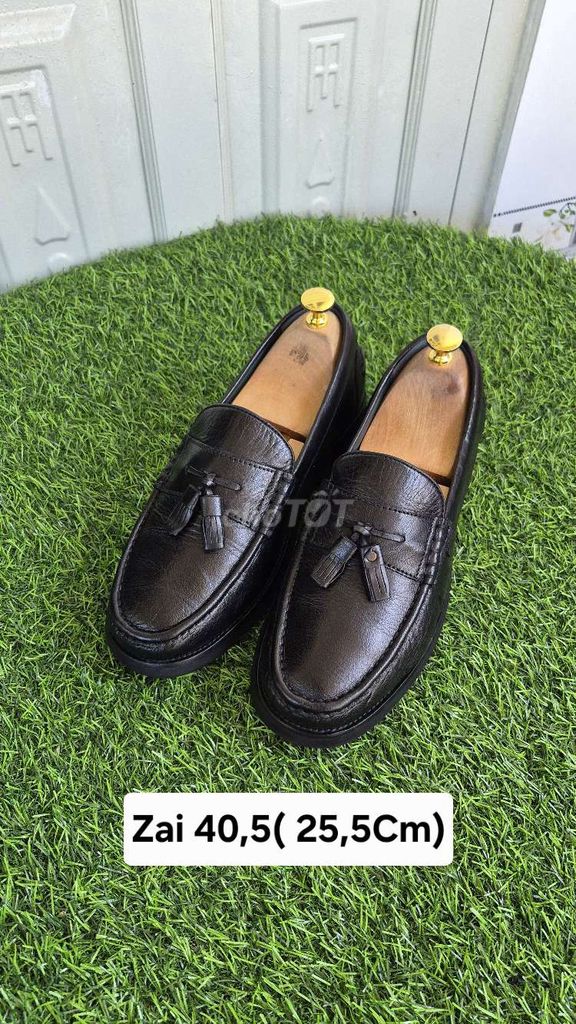 Giày lười nam da thật đen size 40.5. Mua bán Giày dép tại Huyện Nhơn Trạch Đồng Nai được đăng bởi Túi Si Ngọc Khánh  hình 1