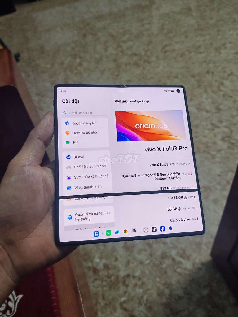Vivo X Fold 3 Pro 512GB Đen. Mua bán Điện thoại tại Huyện Văn Lâm Hưng Yên được đăng bởi nguyen hình 1