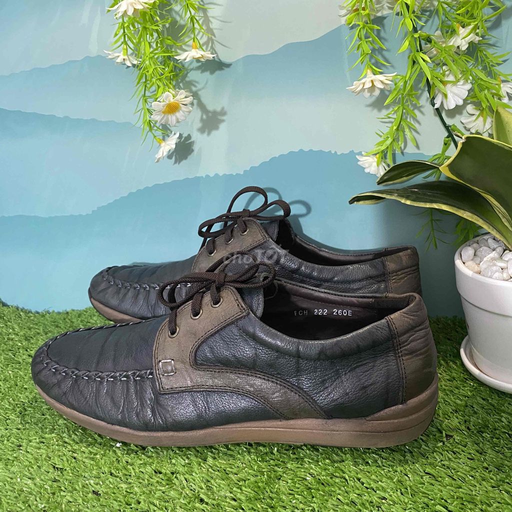 Giày lười VONIN Nam Da thật Xám đen. Mua bán Giày dép tại Thành phố Chí Linh Hải Dương được đăng bởi Quỳnh Nga 2hand hình 1