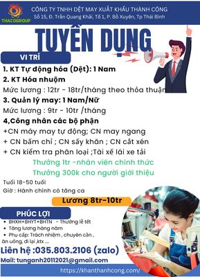 CÔNG TY TNHH DỆT MAY XK THÀNH CÔNG