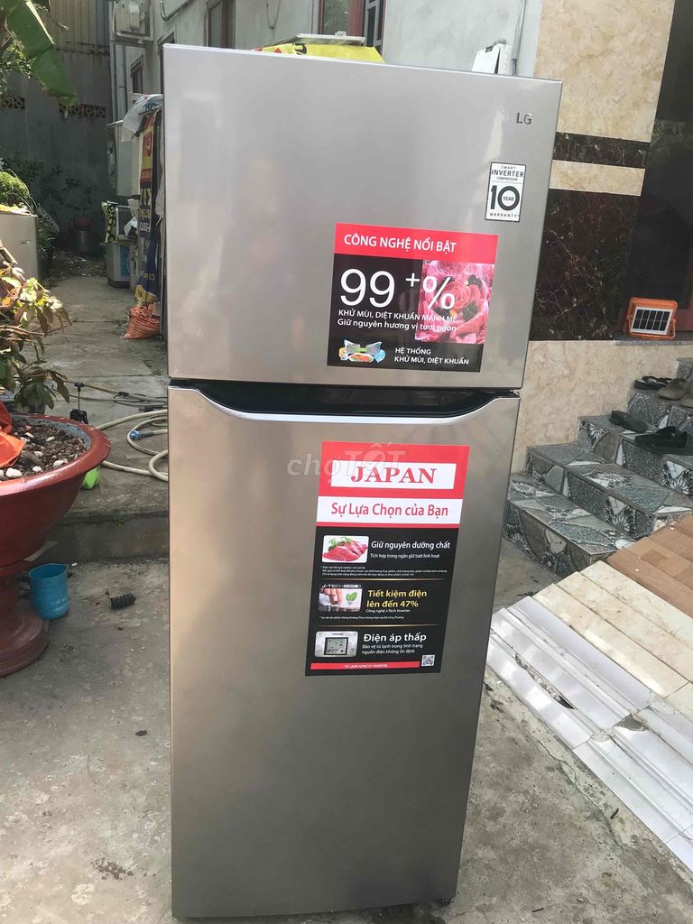 Tủ lạnh LG 225L Inverter Xám. Mua bán Tủ lạnh tại Thành phố Long Xuyên An Giang được đăng bởi Máy lạnh Inverter hình 1