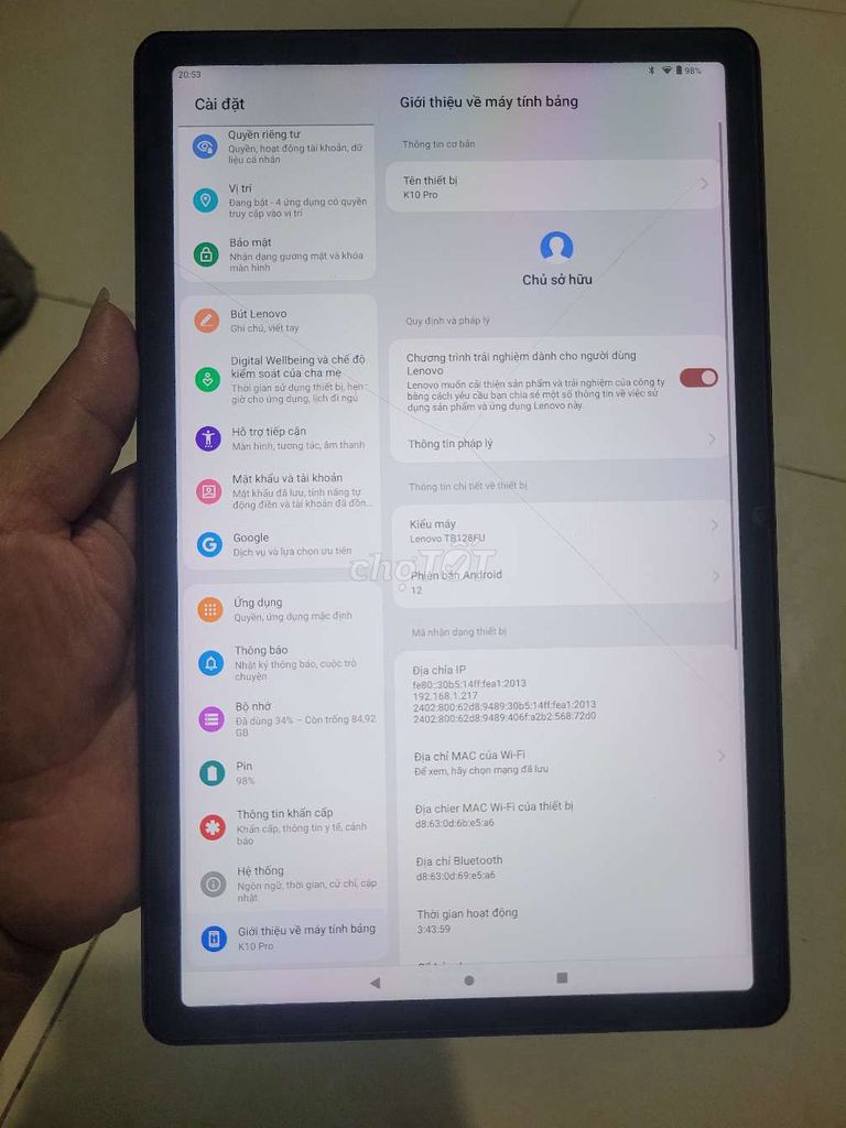 máy tính bảng Lenovo K10 Pro. Mua bán Máy tính bảng tại Huyện Hoằng Hóa Thanh Hóa được đăng bởi vip mobi hình 1
