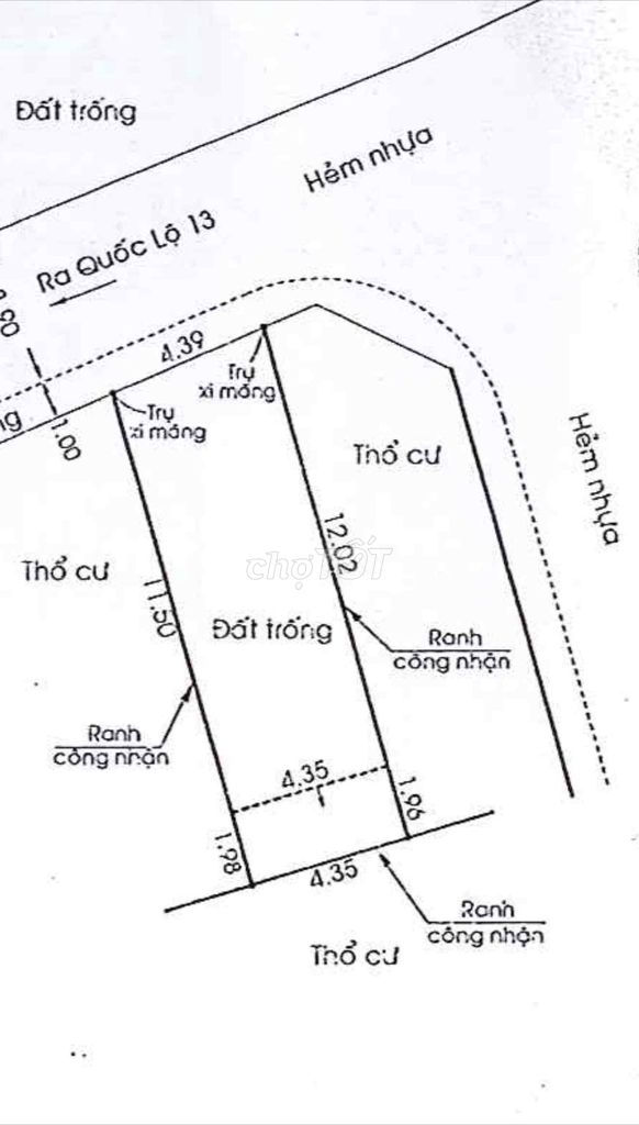 60m2 Đất Quốc lộ 13