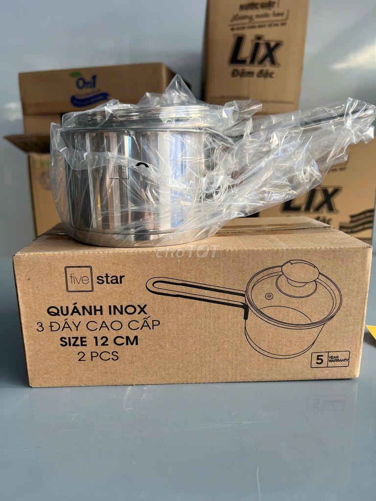 XẢ KHO Quánh inox nắp kính 12cm Fivestar Q12-3DG. Mua bán Dụng cụ nhà bếp tại Quận 12 Tp Hồ Chí Minh được đăng bởi Tổng Kho Gia Dụng HCM hình 1
