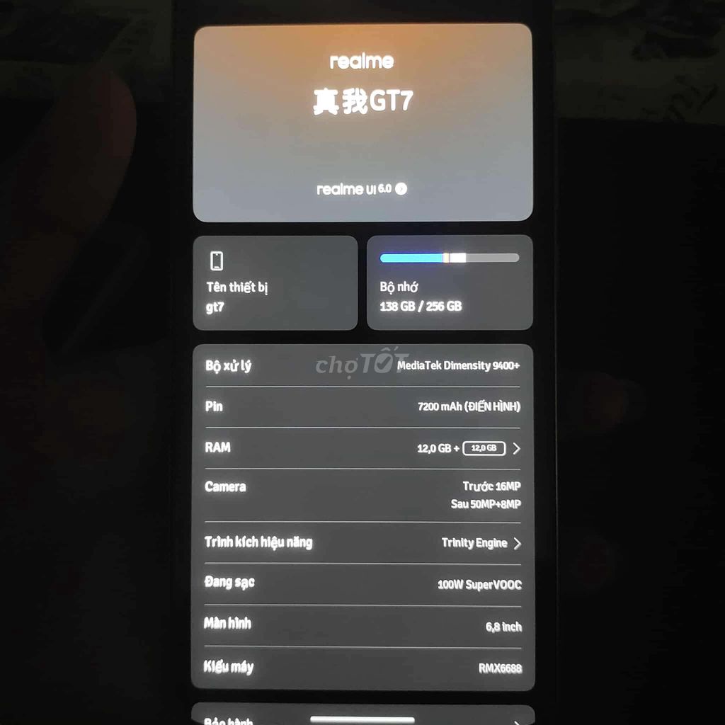 Realme GT7 Trắng 256GB Mới 99.99%. Mua bán Điện thoại tại Thành phố Thủ Dầu Một Bình Dương được đăng bởi Lê Văn Thái hình 1