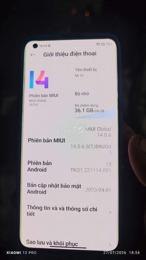 Xiaomi Mi 10 8GB/256GB Xanh. Mua bán Điện thoại tại Quận Bình Thuỷ Cần Thơ được đăng bởi nana hình 1