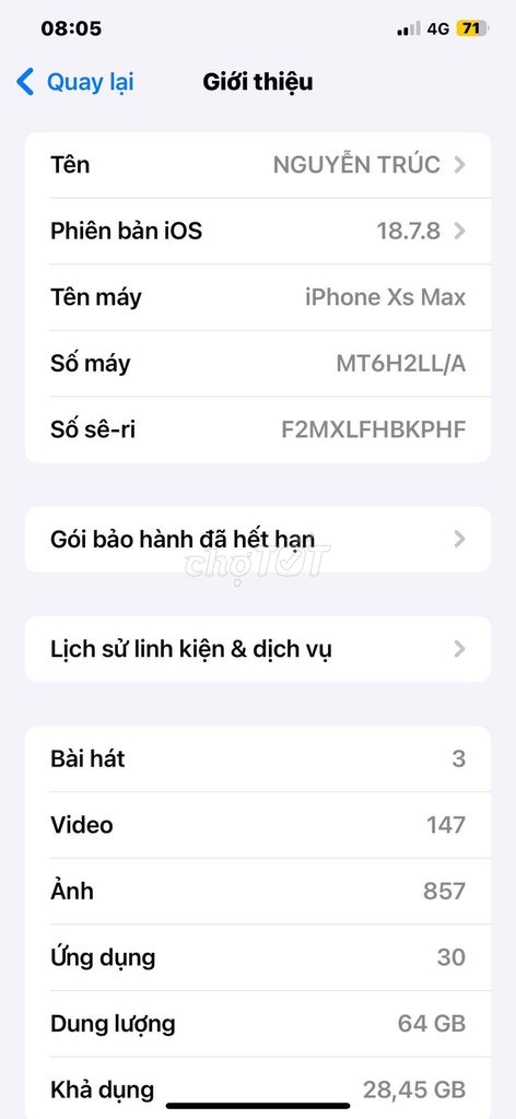 iPhone Xs Max 64GB. Mua bán Điện thoại tại Quận Hai Bà Trưng Hà Nội được đăng bởi Chương hình 1