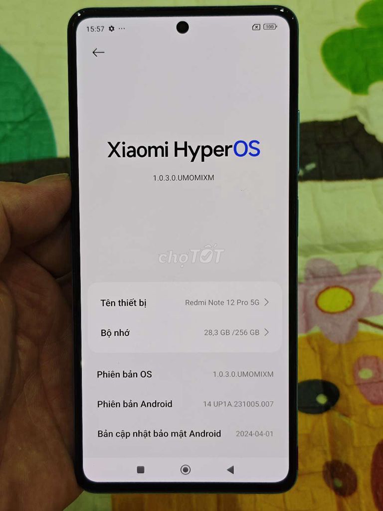 Xiaomi Redmi Note 12 Pro 12/256GB Xanh. Mua bán Điện thoại tại Quận Hoàng Mai Hà Nội được đăng bởi Nguyennoi hình 1