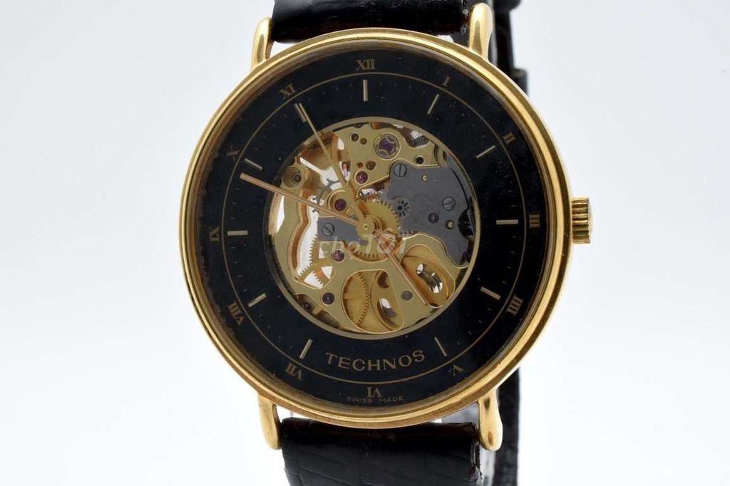 Đồng hồ Technos 34mm Dây da Vàng Đen. Mua bán Đồng hồ tại Huyện Thanh Trì Hà Nội được đăng bởi Đồng hồ 2hand Giang còi  hình 1
