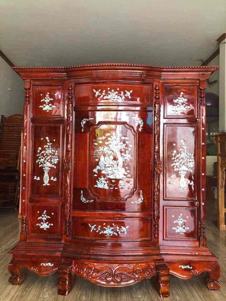 Tủ thờ Gỗ Nâu đỏ Cổ điển Khảm trai. Mua bán Tủ, kệ gia đình tại Quận Gò Vấp Tp Hồ Chí Minh được đăng bởi Đồ Gỗ Giá Xưởng hình 1