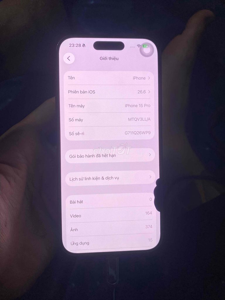 Apple iPhone 15 Pro 256GB Đen Đã dùng. Mua bán Điện thoại tại Quận 12 Tp Hồ Chí Minh được đăng bởi imlanglavang hình 1