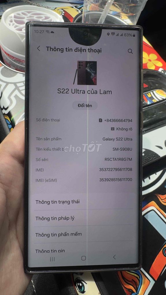Samsung Galaxy S22 Ultra Đen. Mua bán Điện thoại tại Quận Bình Tân Tp Hồ Chí Minh được đăng bởi Danh Lê hình 1