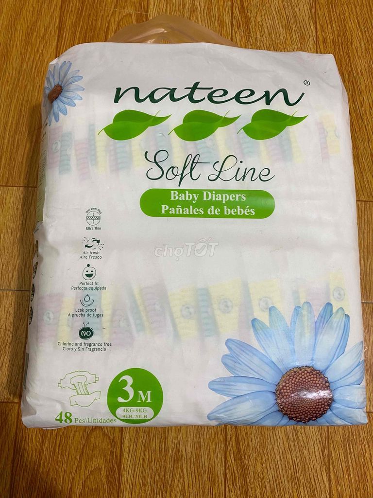 Bỉm dán Nateen của Bỉ size M (4-9kg)