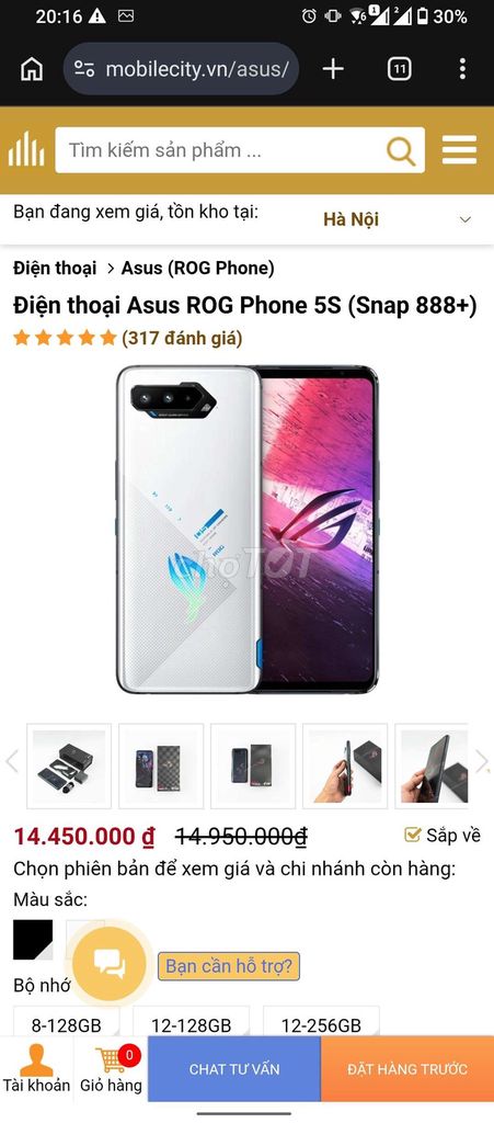 Asus ROG Phone 5S 128GB Trắng. Mua bán Điện thoại tại Huyện Trảng Bom Đồng Nai được đăng bởi phu hình 1