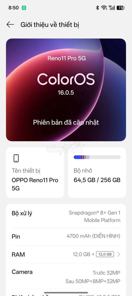 Oppo Reno 11 Pro 5G 256GB. Mua bán Điện thoại tại Quận 11 Tp Hồ Chí Minh được đăng bởi Lê Đông Hưng hình 1