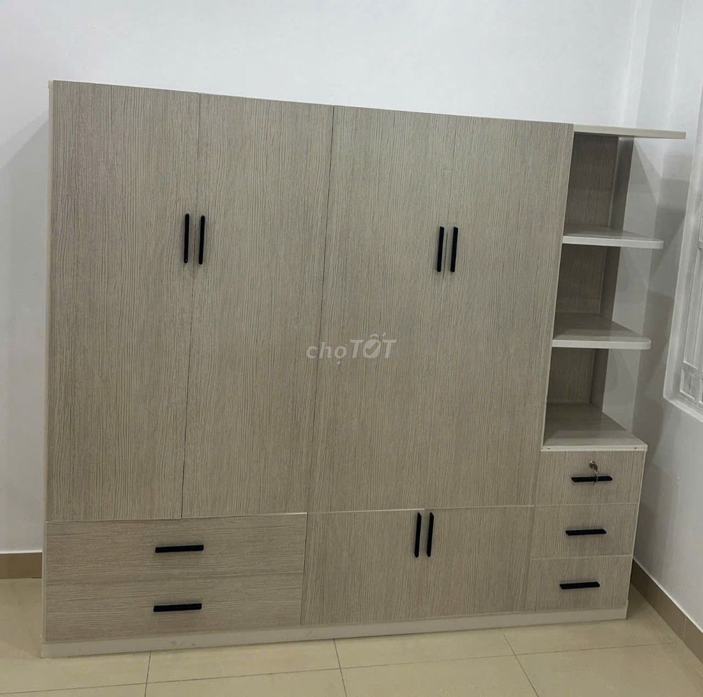 Tủ nhựa Đài Loan 2m05 4 cánh kệ021. Mua bán Tủ, kệ gia đình tại Thành phố Thuận An Bình Dương được đăng bởi Xưởng tủ nhựa đài loan giá rẻ hình 1