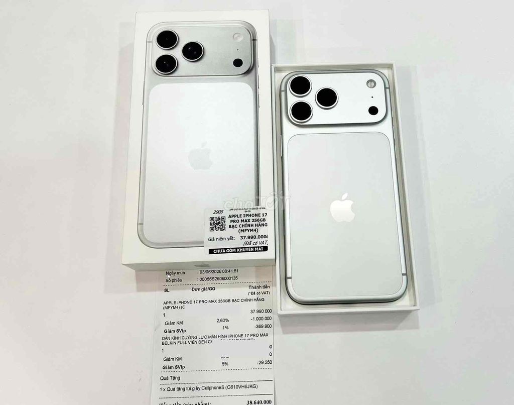 iPhone 17 Pro Max 256GB Bạc New Sạc 0 Lần Bản VN. Mua bán Điện thoại tại Quận Hoàng Mai Hà Nội được đăng bởi Nga Kim hình 1