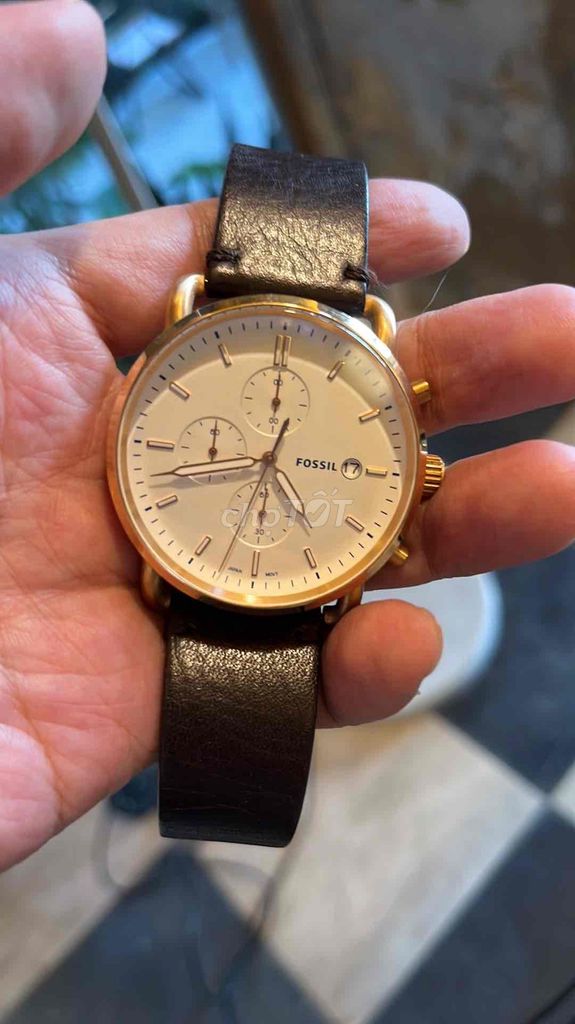 Đồng hồ Fossil FS5476 Vàng đồng Dây da. Mua bán Đồng hồ tại Quận Ba Đình Hà Nội được đăng bởi 8D WATCH hình 1