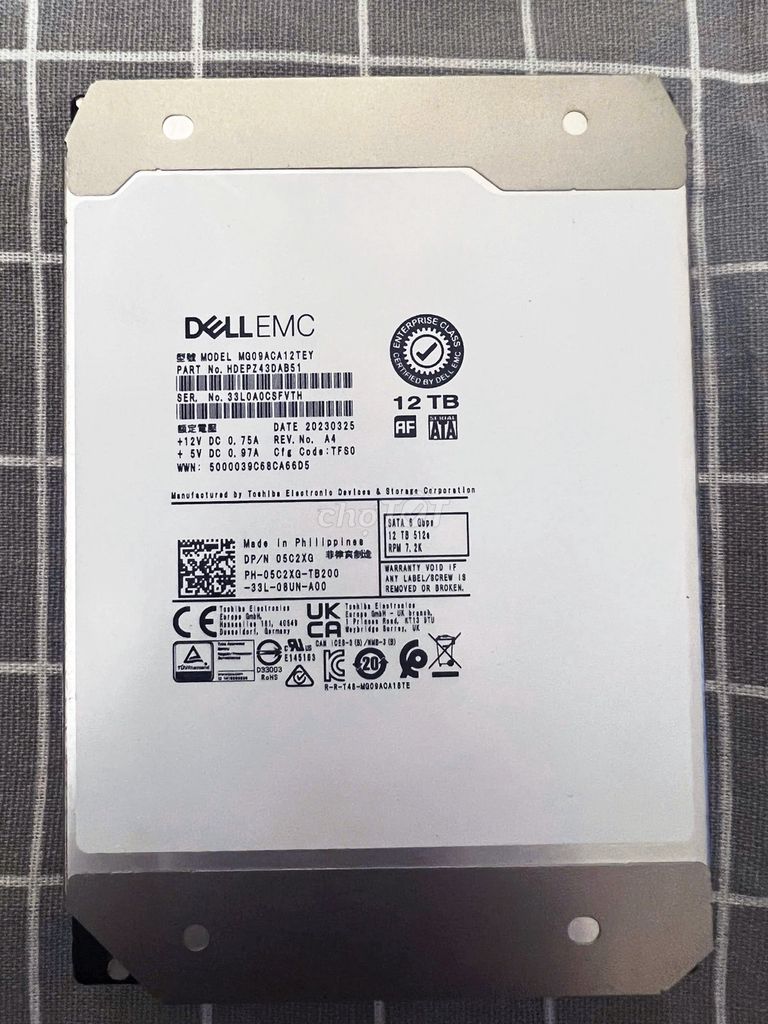 Ổ cứng máy tính Dell 12TB ngon. Mua bán Linh kiện (RAM, Card...) tại Quận Thanh Xuân Hà Nội được đăng bởi Dương Thành hình 1