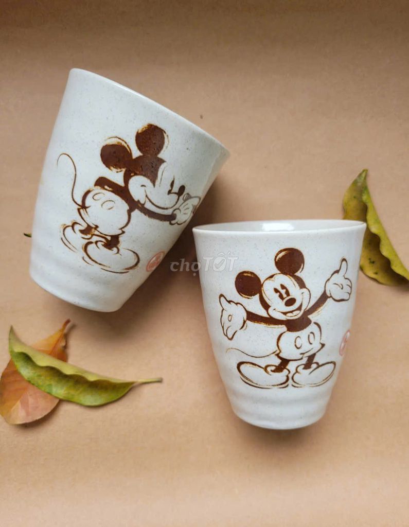 Gốm Nhật: Set 2 ly Mickey