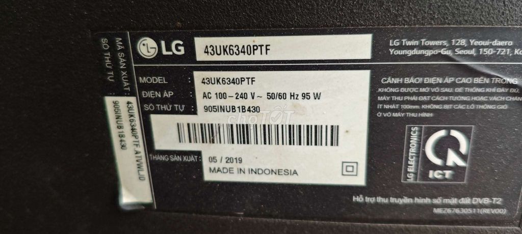 TV LG 43 inch 4k - Rất bền. Mua bán Tivi, Âm thanh tại Quận Hai Bà Trưng Hà Nội được đăng bởi Mr Hung hình 1