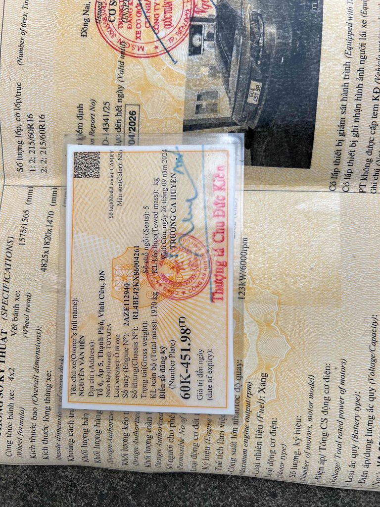 Toyota Camry 2008 - 145684 km. Mua bán Ô tô tại Huyện Vĩnh Cửu Đồng Nai được đăng bởi Sáu Nguyễn hình 2