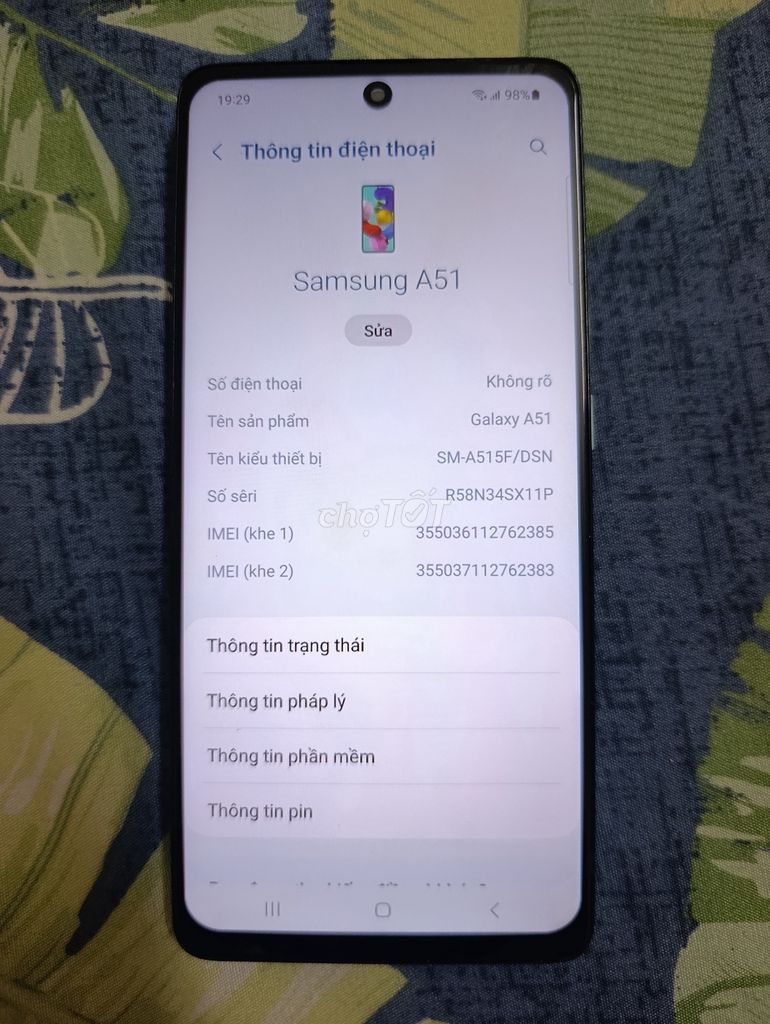 Samsung A51 128GB Xanh ngọc Đã sử dụng. Mua bán Điện thoại tại Quận Cầu Giấy Hà Nội được đăng bởi Tuấn Trần hình 1