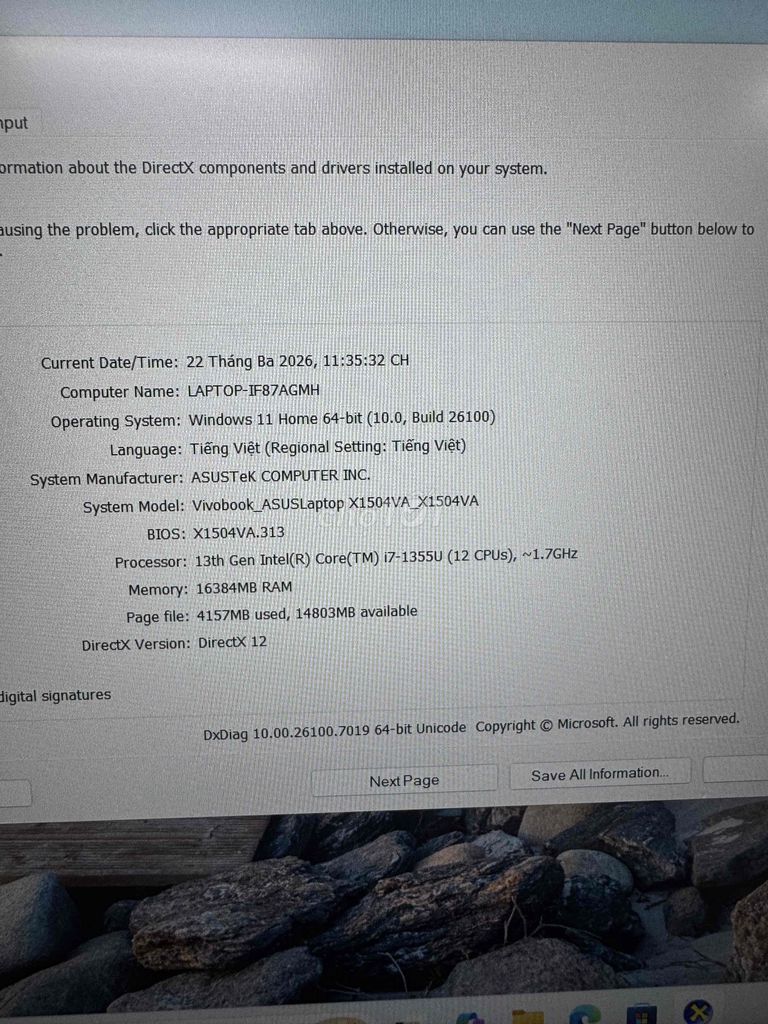 Asus Vivobook X1540VA i7-1355U 15 inch 16GB/512GB. Mua bán Laptop tại Quận Đống Đa Hà Nội được đăng bởi Lê Khuyến hình 1