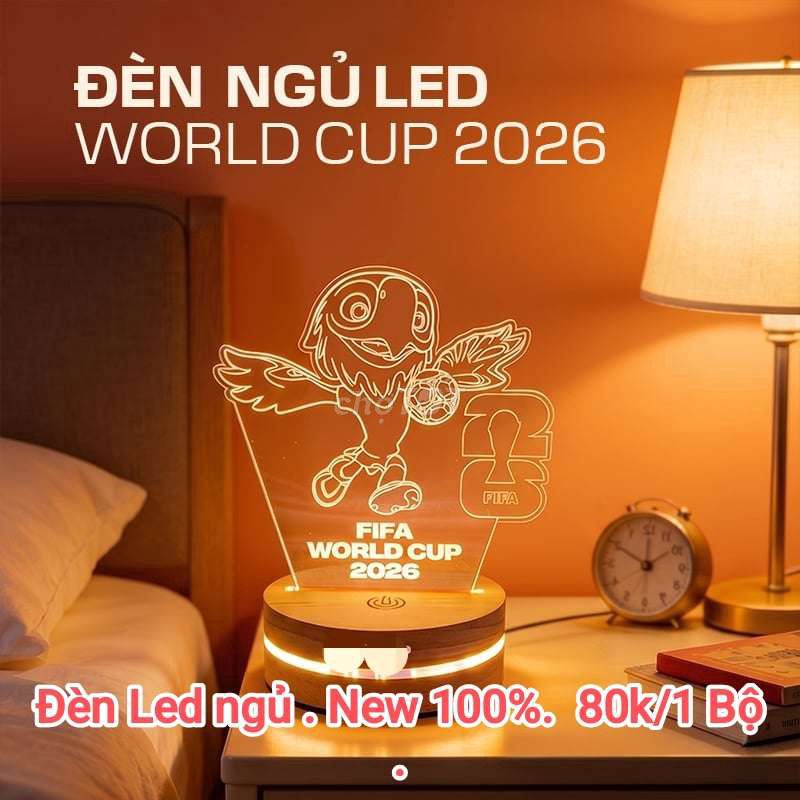 Đèn ngủ LED World Cup 2026 Gỗ Acrylic Vàng . Mua bán Đèn tại Quận Tân Phú Tp Hồ Chí Minh được đăng bởi Phan Huy Hoàng  hình 1