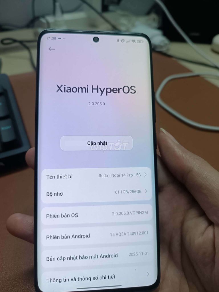 Xiaomi Redmi Note 14 Pro+ 5G 256GB Xám. Mua bán Điện thoại tại Quận Hoàng Mai Hà Nội được đăng bởi Tuấn hình 1
