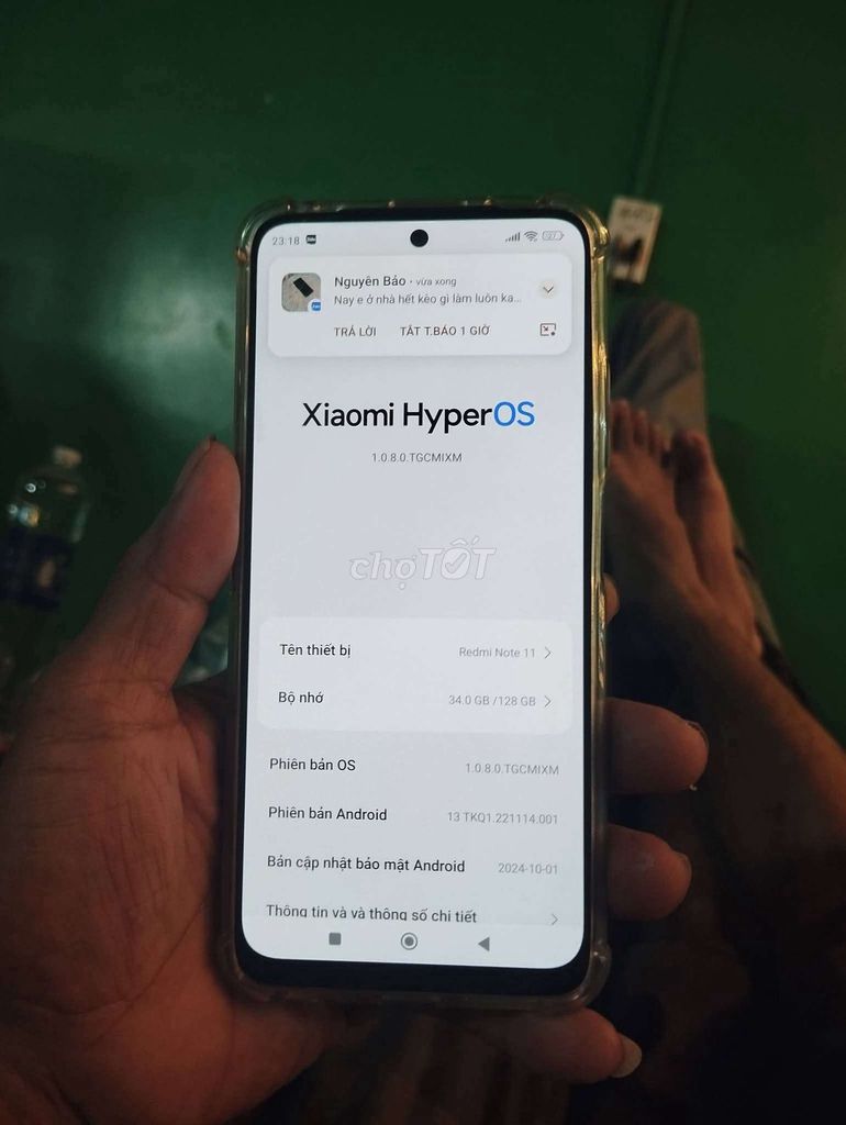 Xiaomi Redmi Note 11 128GB Xanh. Mua bán Điện thoại tại Quận Tân Phú Tp Hồ Chí Minh được đăng bởi Nguyễn Phương hình 1