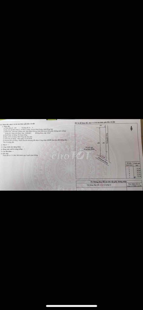 Đất Vườn 1044m2 làm farm giáp Hồ Trị An