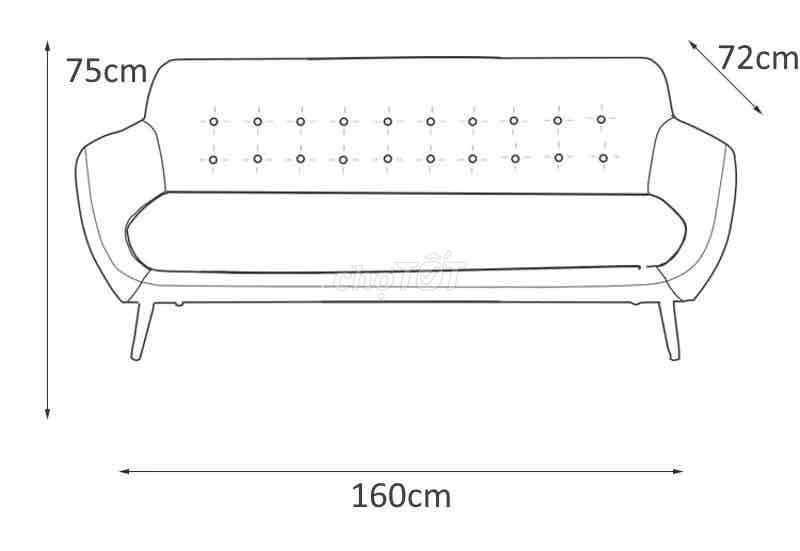 Bộ ghế sofa văng nỉ 4 món